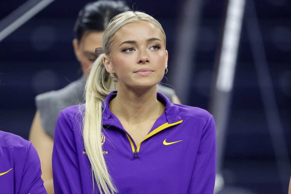 Olivia Dunne of the LSU Tigers before a gymnastics meet.