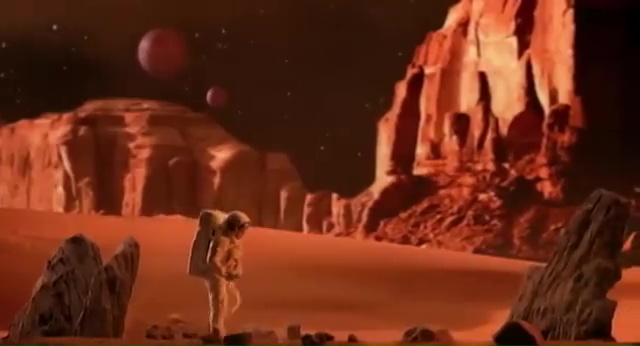 Astronaut on an alien planet.