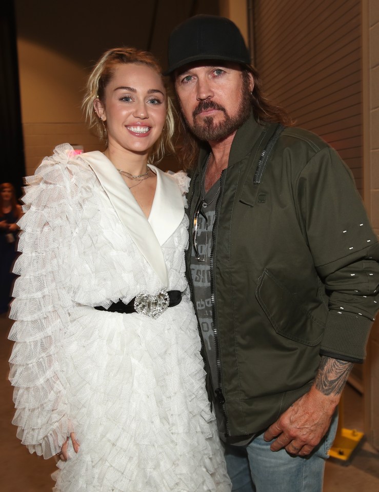 Miley Cyrus and Billy Ray Cyrus at the Billboard Music Awards.