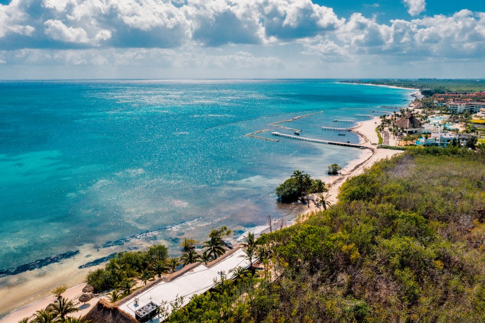 Aerial view of Playa del Carmen, Mexico.
