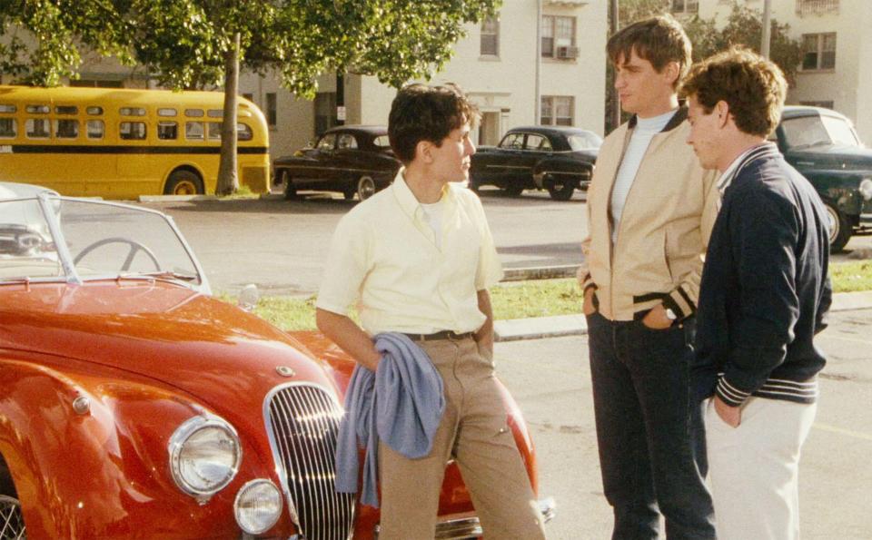 Still from Porky's (1982) showing Scott Colomby, Mark Herrier, and Wyatt Knight.