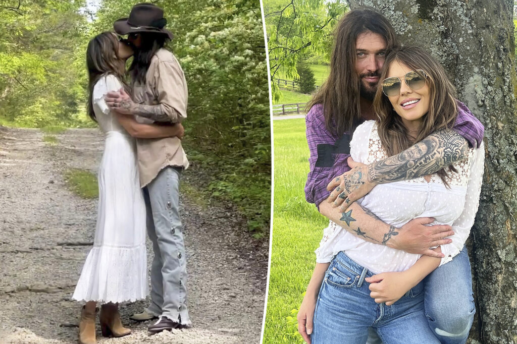 Elizabeth Hurley, Billy Ray Cyrus share steamy kiss as romance heats up