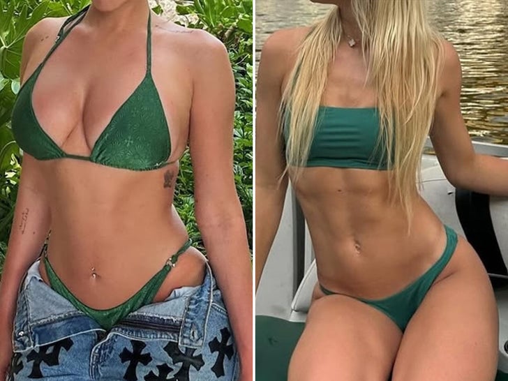 Green Bikini Babes -- Guess Who!