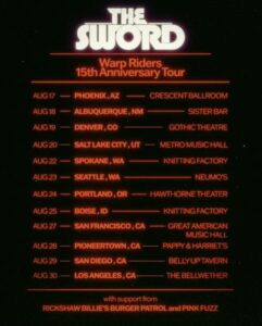 THE SWORD Announces 'Warp Riders' 15th-Anniversary Tour