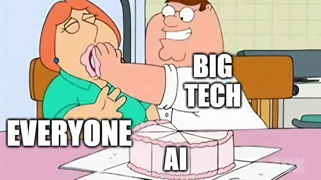 meme of Peter and Lois from Family Guy making a joke about Big Tech and AI