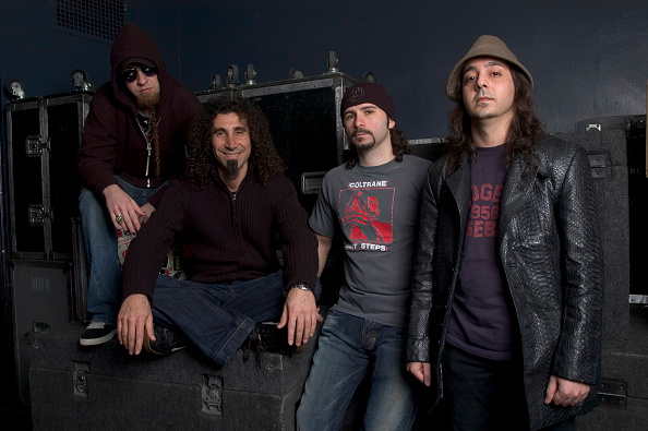 Portrait of the band System of a Down.