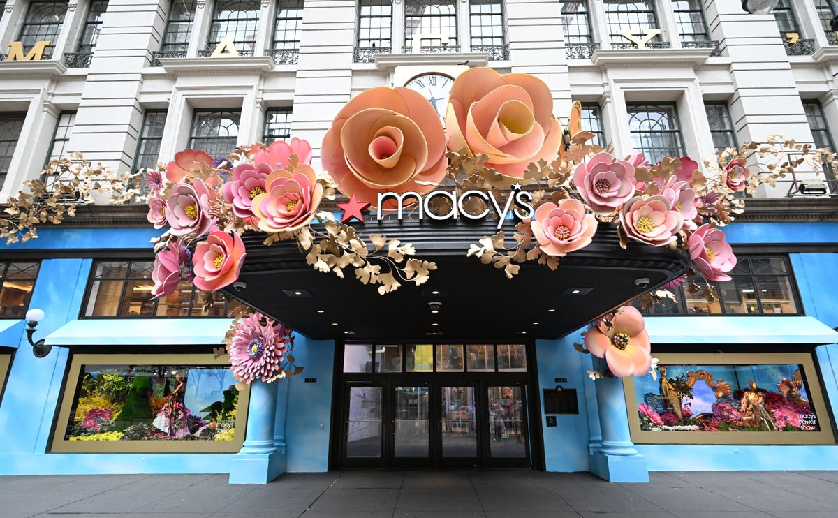 Flowers are seen on display at the entrance during Macy's Flower Show 2025 at Macy's Herald Square on April 27, 2025 in New York City.  (Photo by Eugene Gologursky/Getty Images for Macy's)