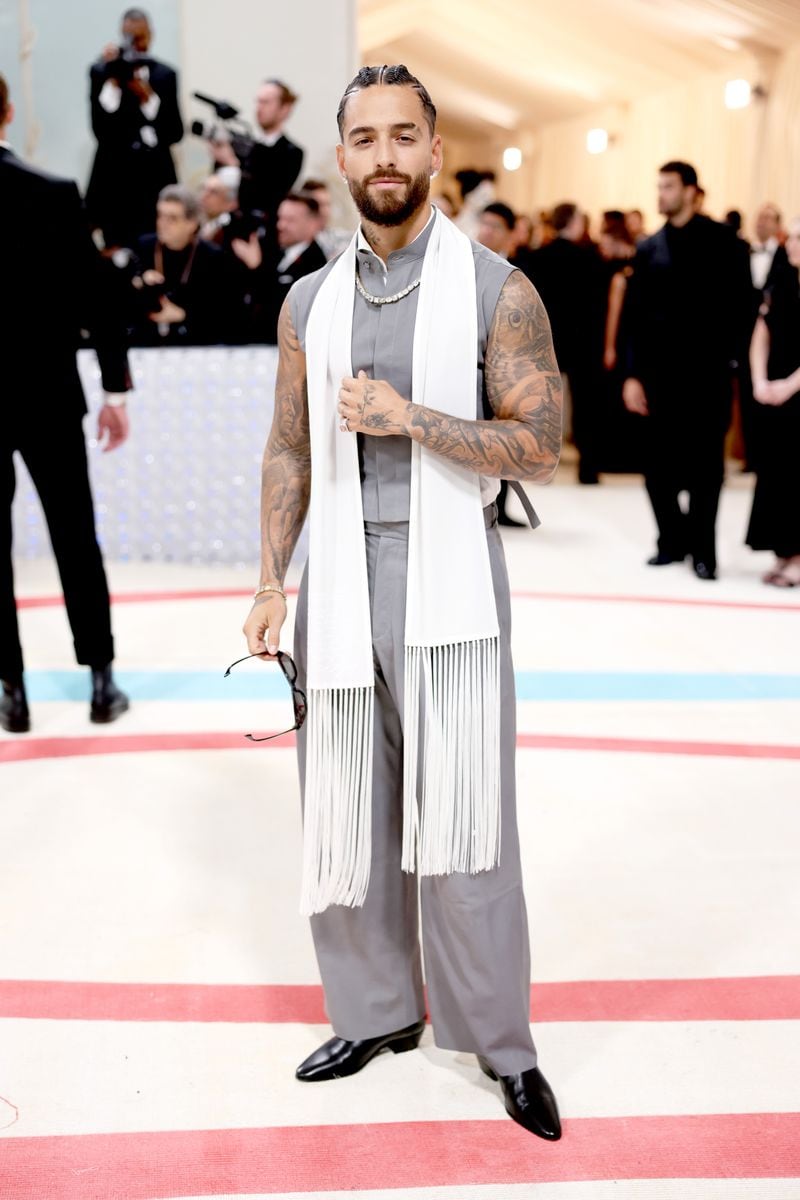  Maluma attends The 2023 Met Gala Celebrating "Karl Lagerfeld: A Line Of Beauty" at The Metropolitan Museum of Art on May 01, 2023 in New York City. (Photo by John Shearer/WireImage)