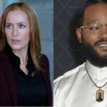 Left to Right: Gillian Anderson in The X-Files season 11,and Ryan Coogler at the Black Panther: Wakanda Forever premiere.