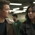 Clint and Kate look at each other on Hawkeye