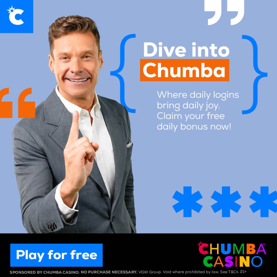 Ryan Seacrest promoting Chumba Casino.