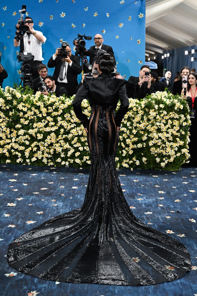 Halle Berry in a black sequined gown at the Met Gala.