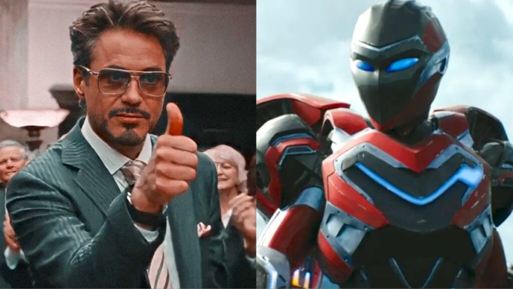 iron man robert downey jr rdj approves and gives ironheart two thumbs up
