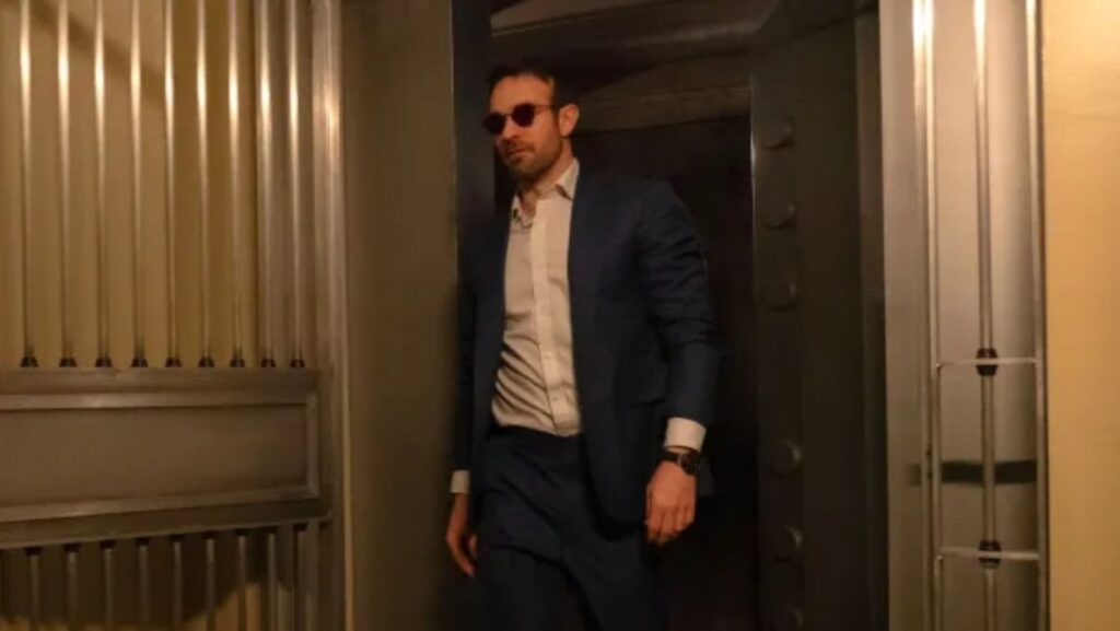 Matt Murdock (Charlie Cox) in the NY Mutual bank vault in Daredevil: Born Again episode 5, With Interest.