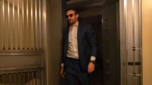 Matt Murdock (Charlie Cox) in the NY Mutual bank vault in Daredevil: Born Again episode 5, With Interest.