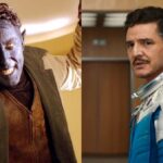 (Left) Nightcrawler, played by Alan Cumming in X2 (Right) Pedro Pascal as Reed Richards in The Fantastic Four: First Steps.