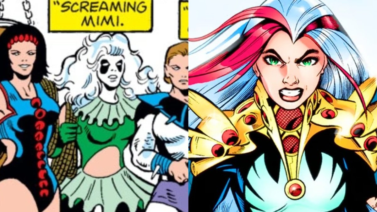 (Left) the Marvel villain Screaming Mimi (Right) Her Thunderbolts identity as Songbird.