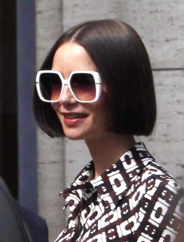 Lily Collins on the set of Emily in Paris in Rome.