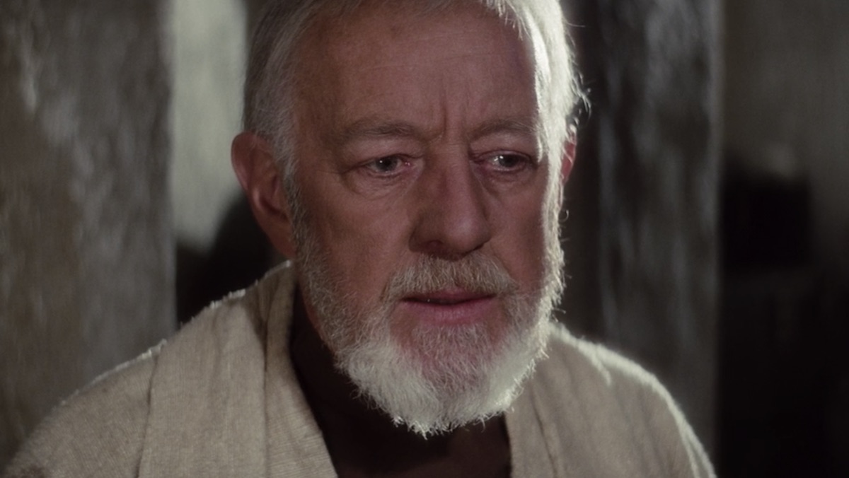 Alec Guinness as Obi-Wan Kenobi in A New Hope
