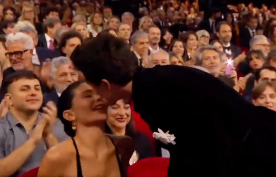 Kylie Jenner and Timothée Chalamet at an awards show.