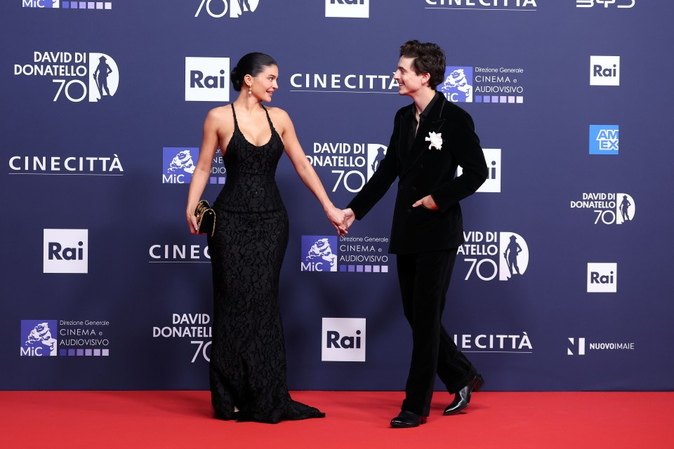 Kylie Jenner and Timothée Chalamet at the 70th David di Donatello awards.