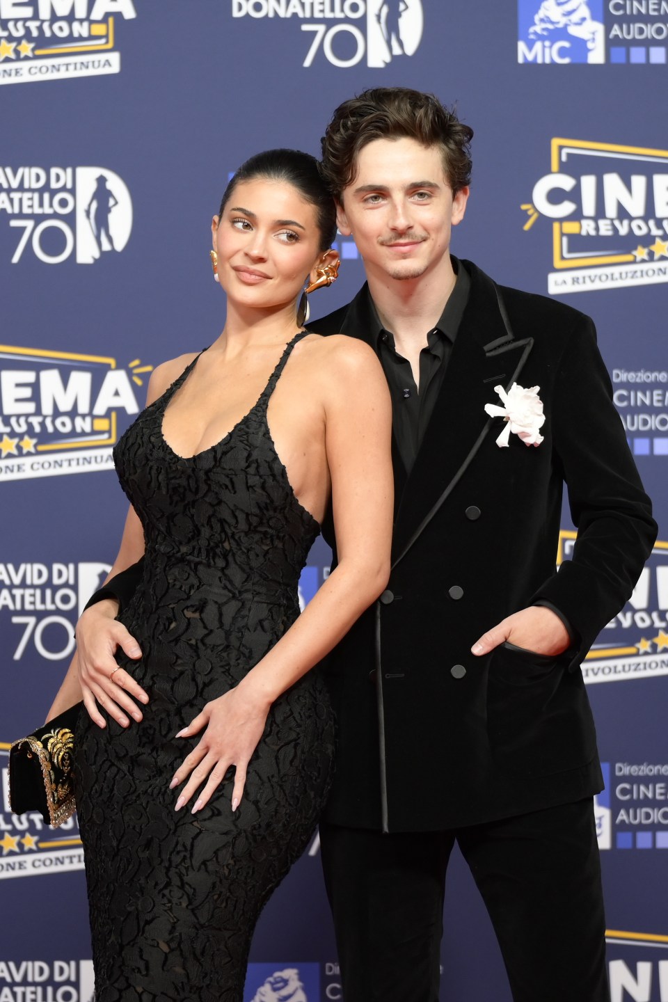 Kylie Jenner and Timothée Chalamet at the David di Donatello awards.