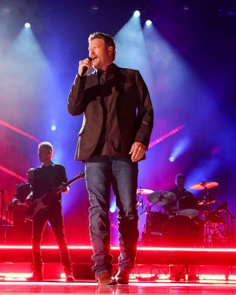 Blake Shelton performing on stage.