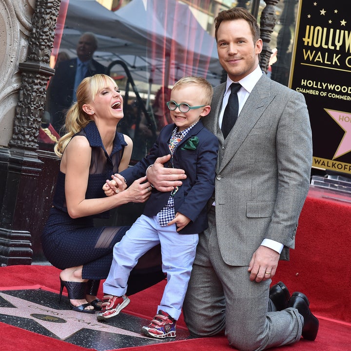 Chris Pratt, on the right, shares a son, Jack, with ex-wife Anna Faris, left.