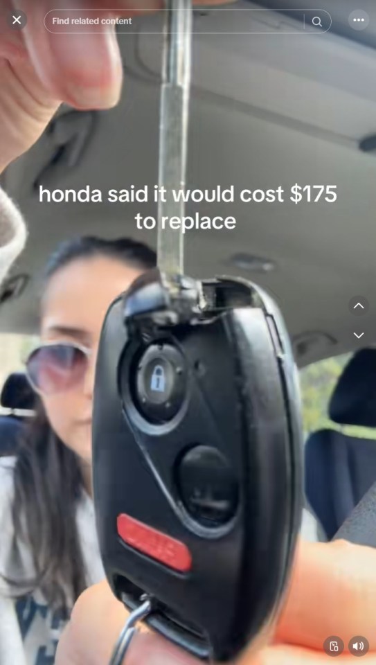Broken car key; Honda quoted $175 to replace.