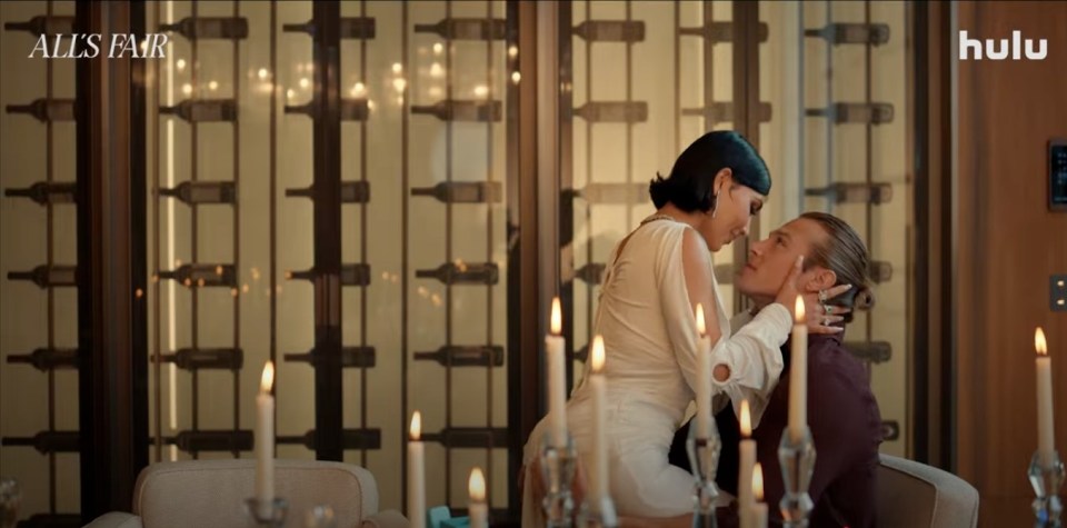 Kim Kardashian in a scene from the Hulu series "All's Fair."