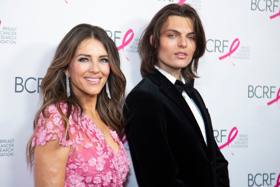 Elizabeth Hurley and Damian Hurley at the Breast Cancer Research Foundation's Hot Pink Party.
