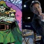 (Left) Doctor Doom by Sanford Greene (RIght) Robert Downey Jr. on set of Avengers: Doomsday