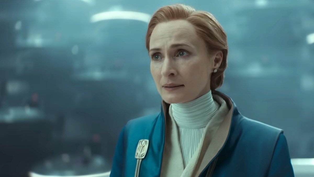A worried Mon Mothma in the Senate on Andor