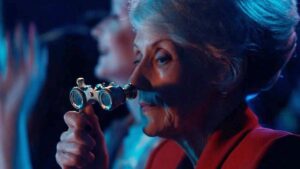 Mrs. Flood watching fifteen and belinda in doctor who before her reveal as the Rani