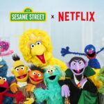 Sesame Street image of all the characters and the Netflix logo