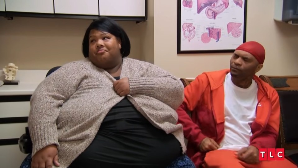 Screenshot from *My 600-lb Life* showing Latonya Pottain and a man.