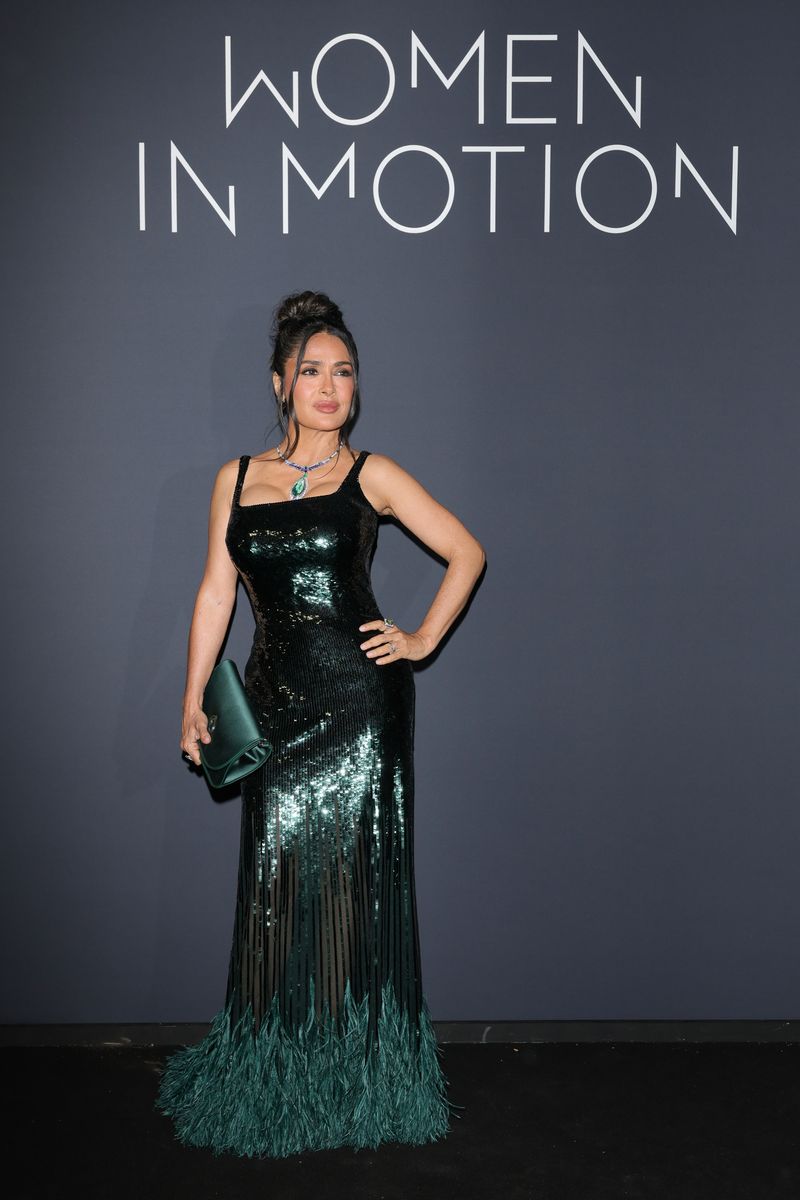 Salma Hayek Pinault attends the 2025 Kering Women In Motion Awards and Cannes Film Festival Presidential Dinner at the 78th annual Cannes Film Festival at Place De La Castre on May 18, 2025 in Cannes, Franc (Photo by Vittorio Zunino Celotto/Getty Images for Kering)