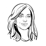 line drawing of a woman