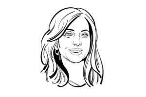 line drawing of a woman
