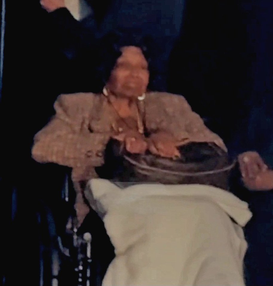Katherine Jackson watching daughter Janet Jackson perform.