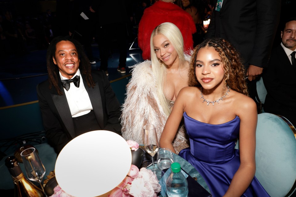 Jay-Z, Beyoncé, and Blue Ivy Carter at the 67th Grammy Awards.