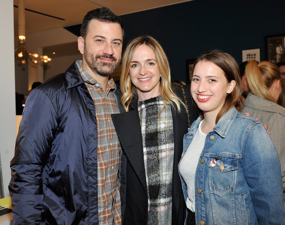 Jimmy Kimmel, Molly McNearney, and Katie Kimmel at an event.