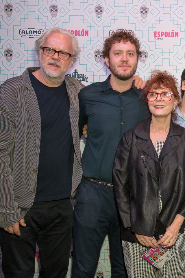 Tim Robbins, Jack Henry Robbins, and Susan Sarandon at a film premiere.