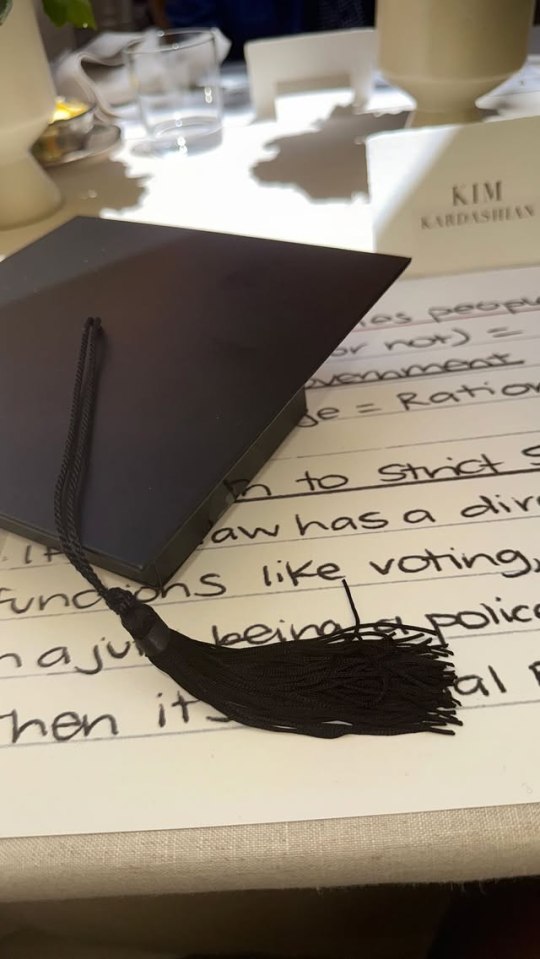 Graduation cap and tassel on handwritten notes.