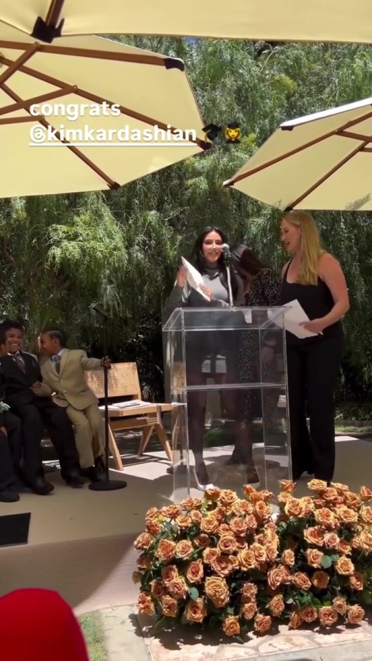 Kim Kardashian at her Harvard Business School graduation ceremony.