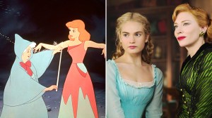 L-R: 'Cinderella' (1950) and (2015)