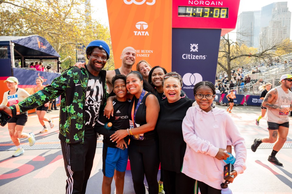 TODAY -- Pictured: Sheinelle Jones with her family and TODAY crew after completing the 2023 TCS New York City Marathon on Sunday, November 5, 2023 -- (Photo by: Nathan Congleton/NBC via Getty Images)