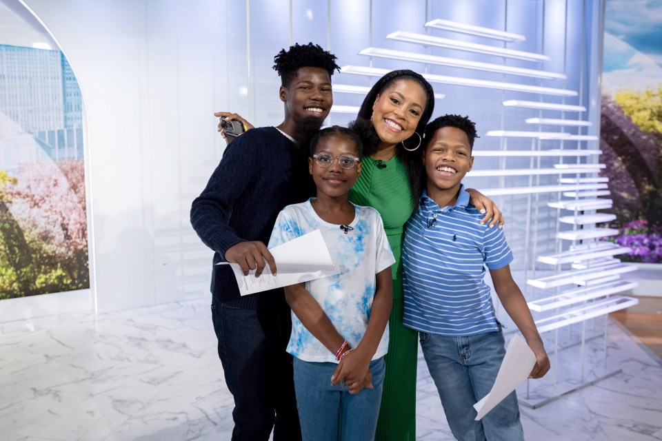 TODAY -- Pictured: Sheinelle Jones and her kids, Kayin, Clara and Uche, on Thursday, April 27, 2023 -- (Photo by: Nathan Congleton/NBC via Getty Images)