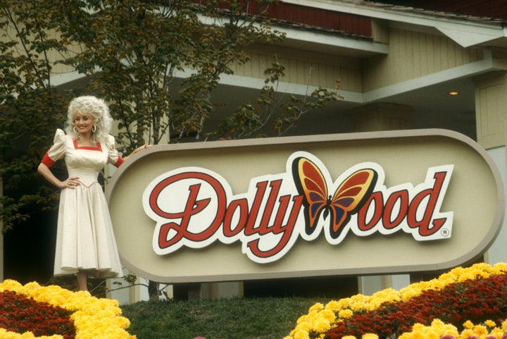Parton poses for a portrait at Dollywood on Oct. 24, 1988, in Pigeon Forge, Tennessee.
