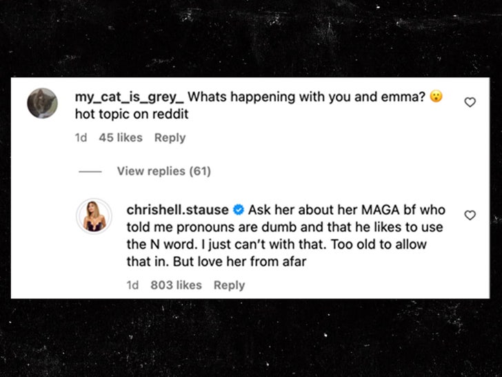 chrishell stause comment instagram sub